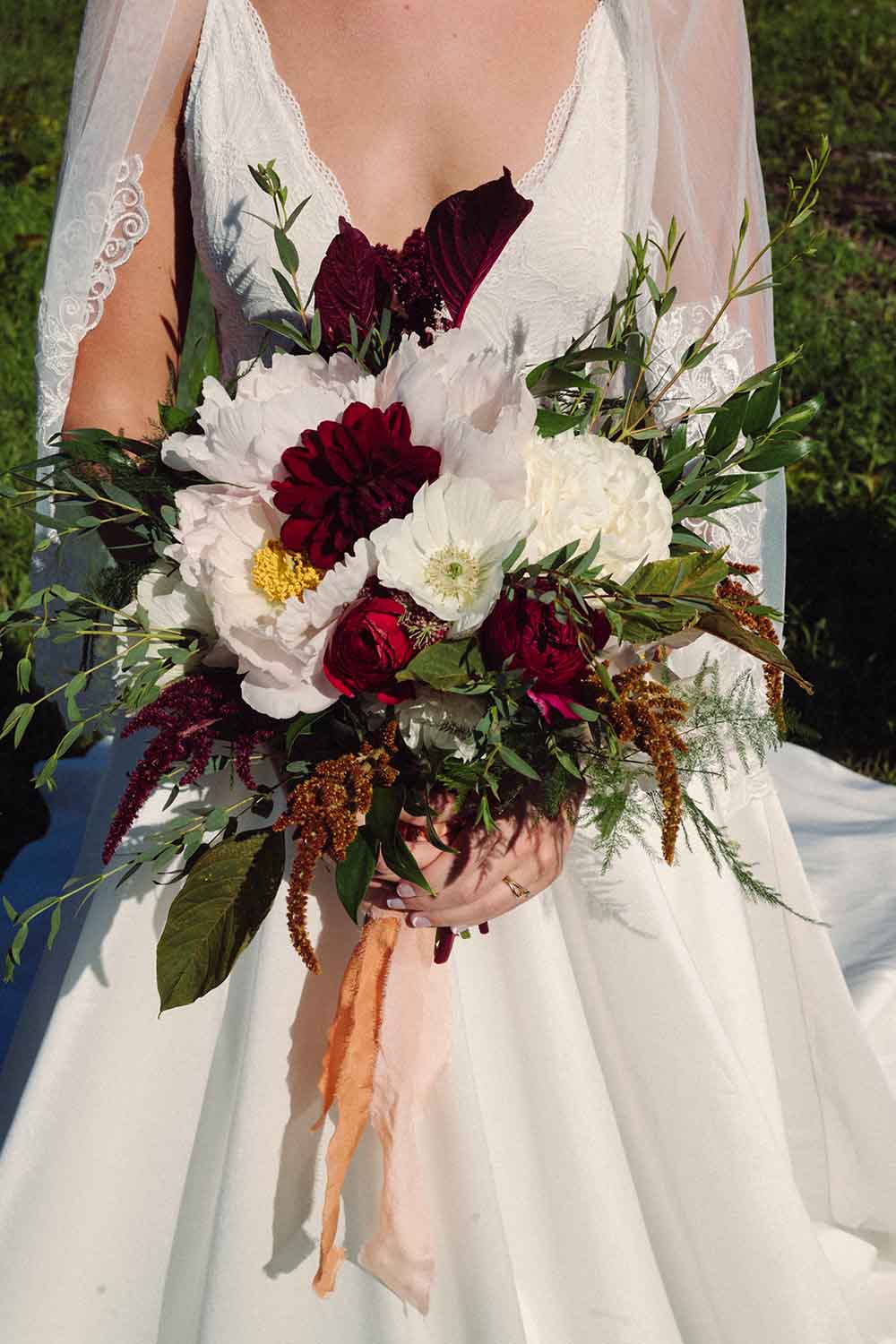 Alaska farm flower bride with bouquet