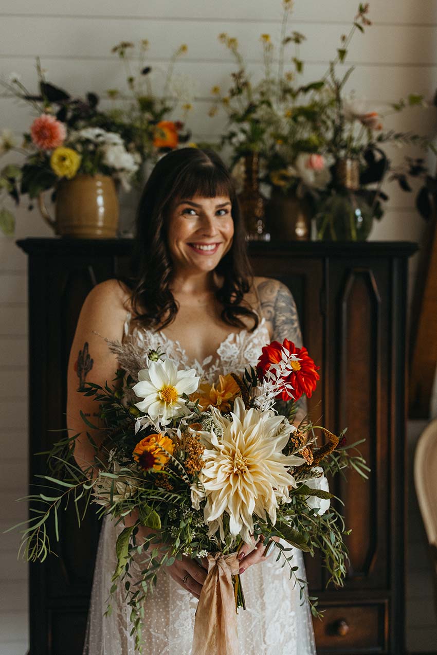 alaska organically grown wedding bouquet