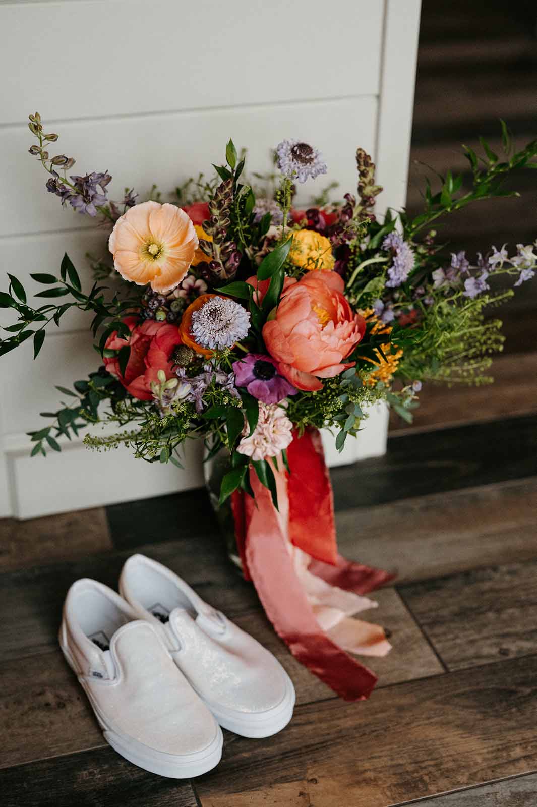 alaska flowers wedding bouquet by vans sneakers