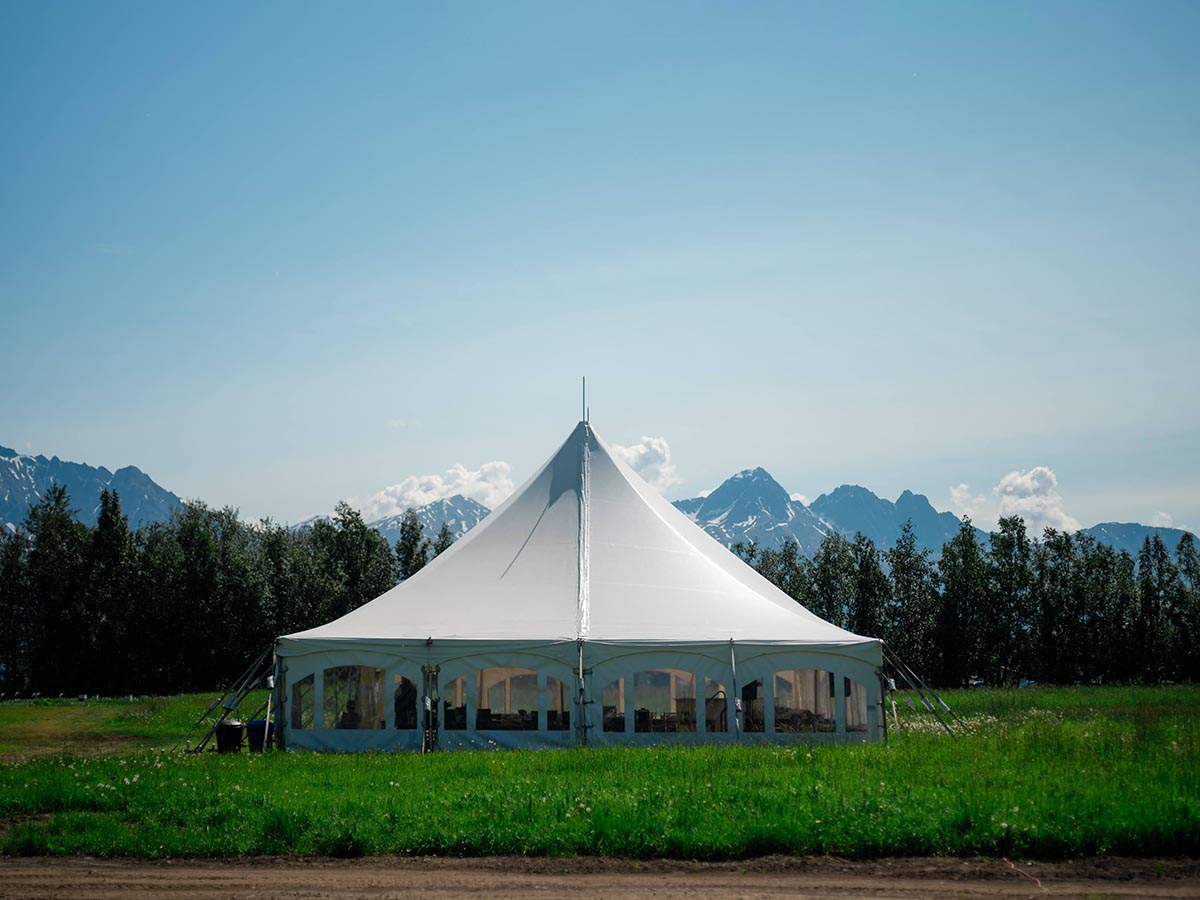alaska wedding outdoor tent